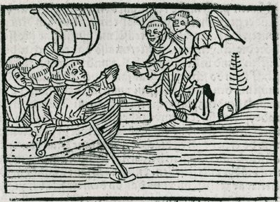 San Brendan y el demonio, ilustración de 